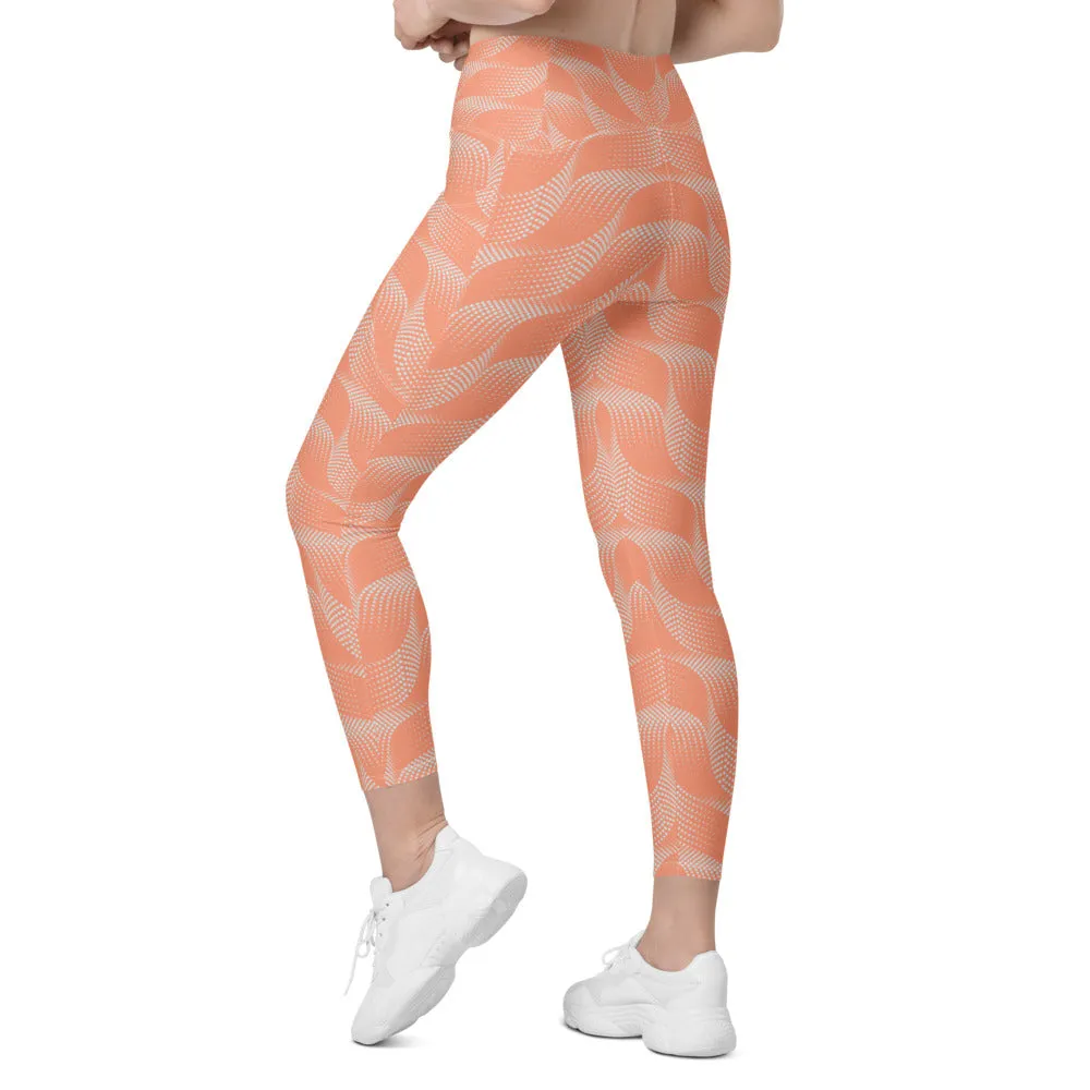 Apricot Wave Leggings with Pockets