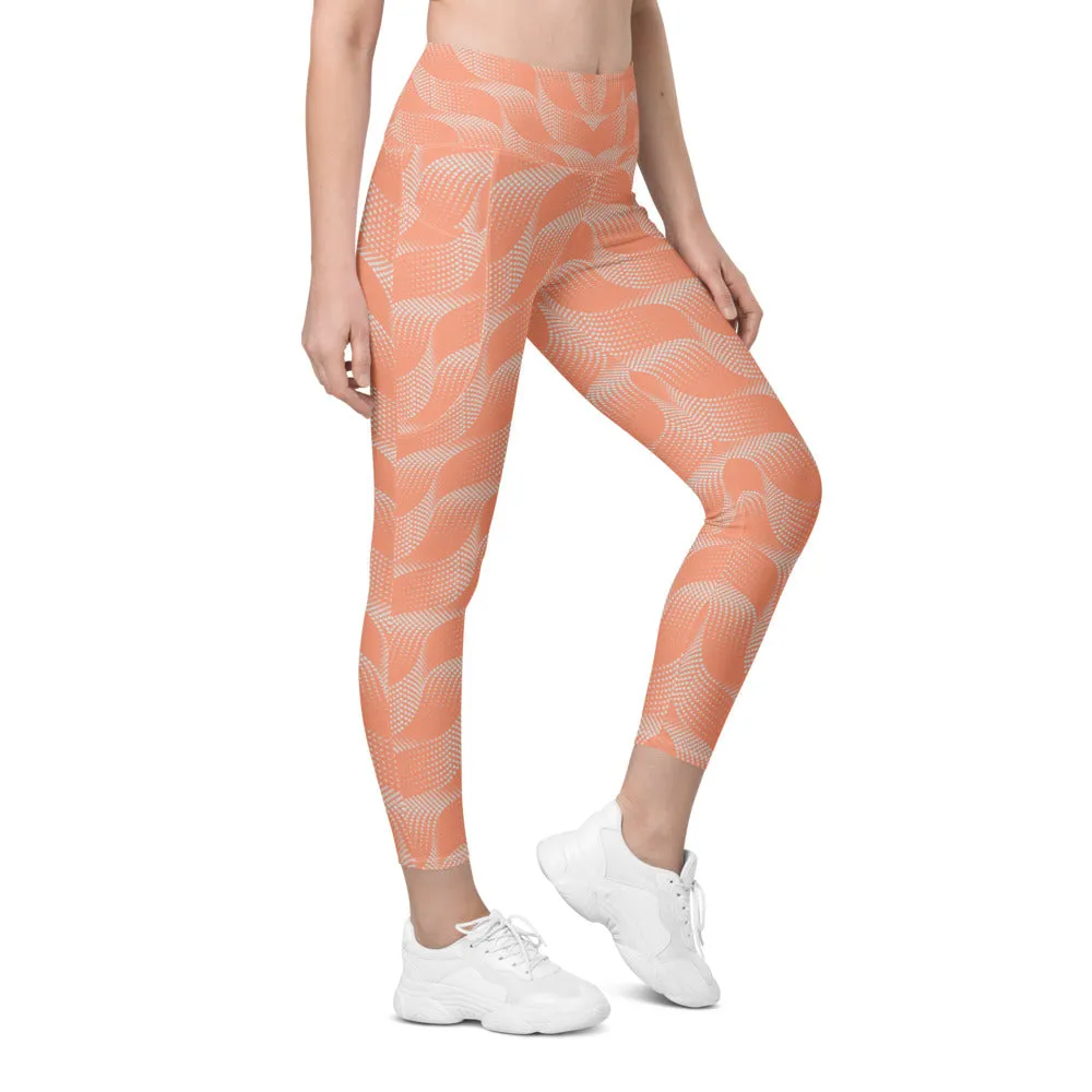 Apricot Wave Leggings with Pockets