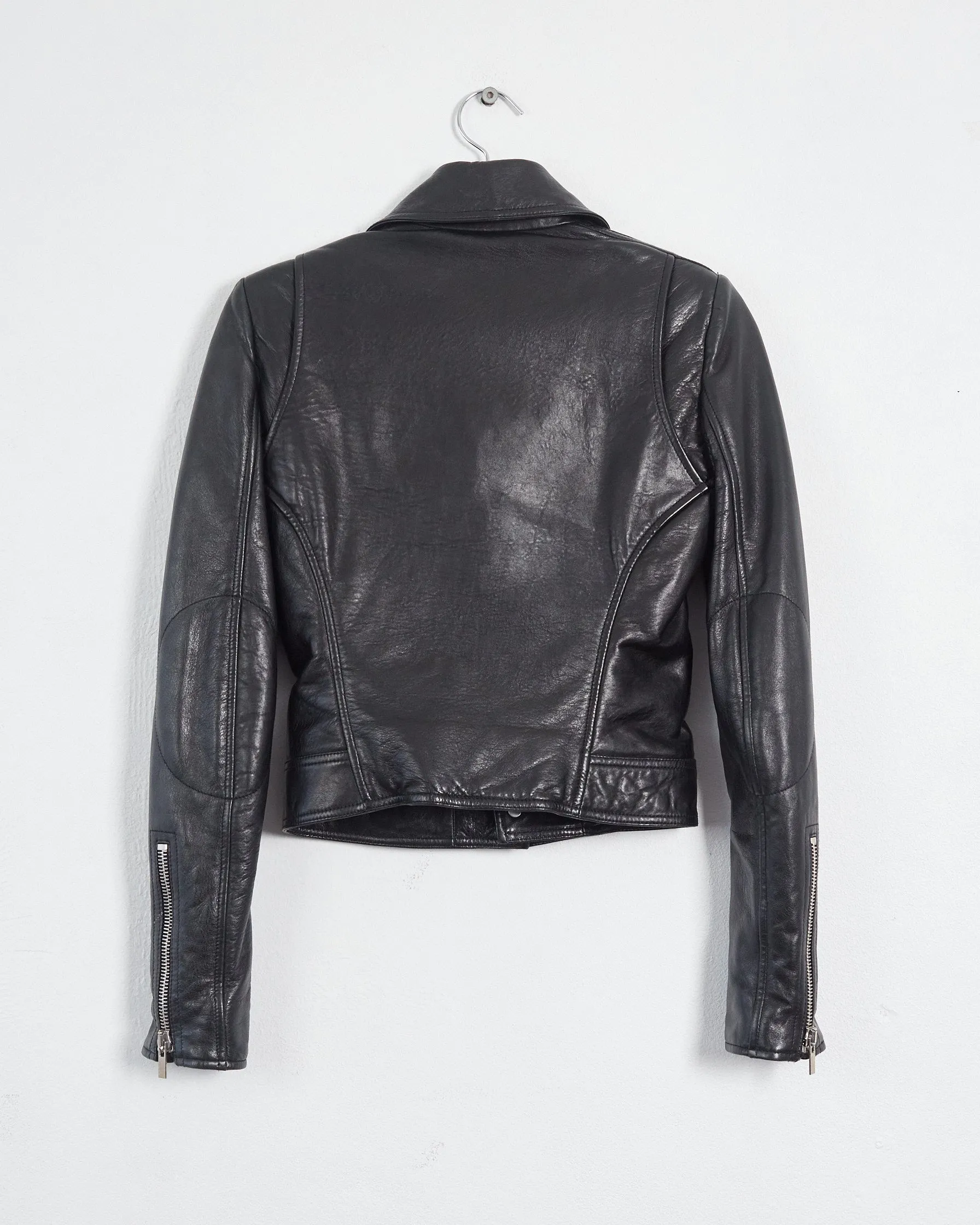 Balenciaga leather biker jacket, black, 6