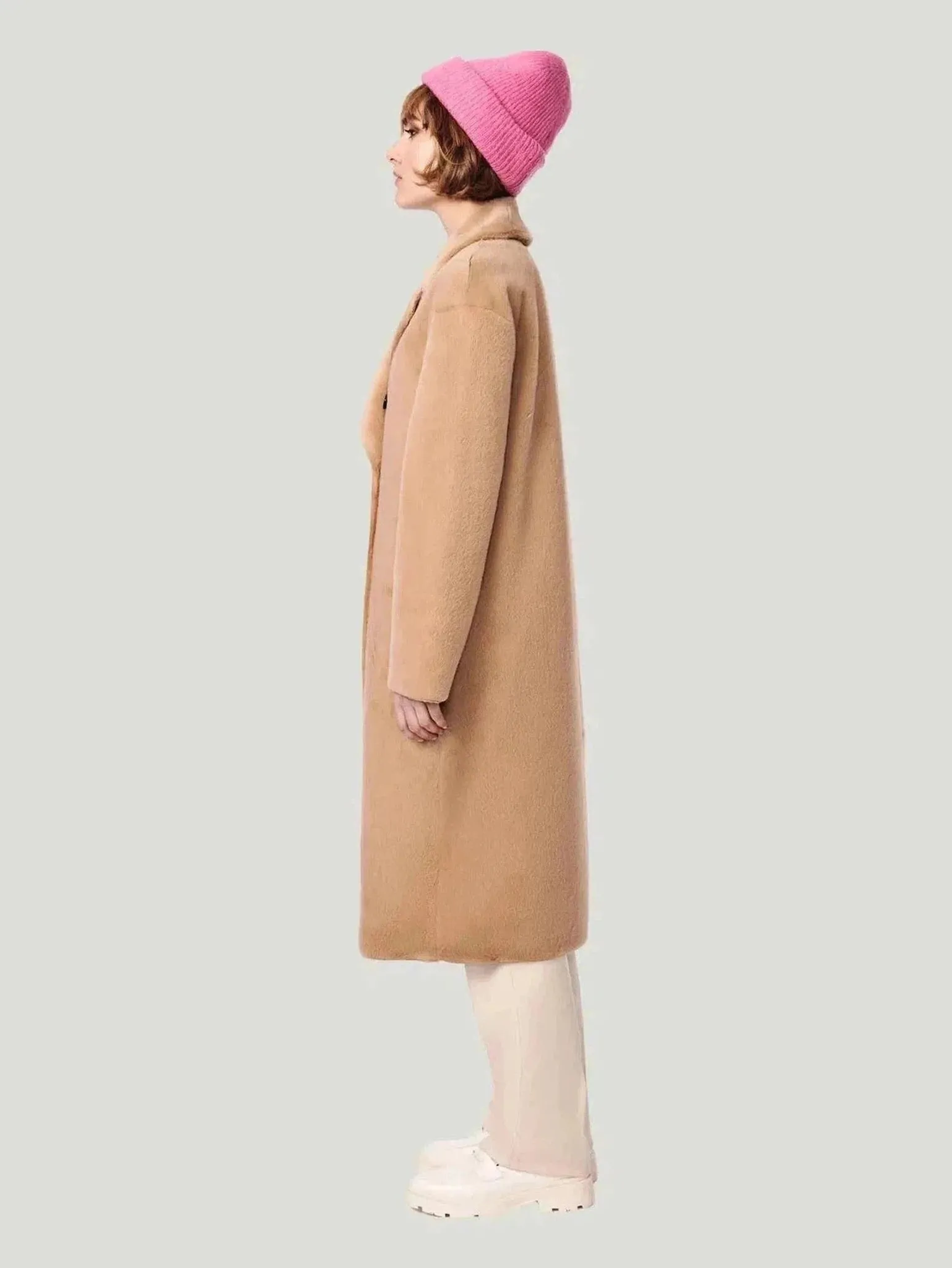 Bernie Long Shearling Peacoat