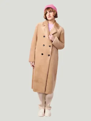 Bernie Long Shearling Peacoat