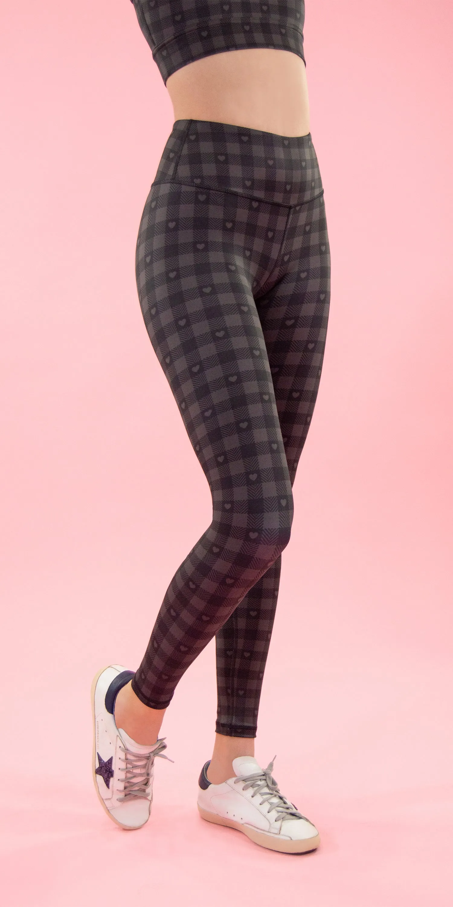 Black Hearts Plaid - Legging [Final Sale]