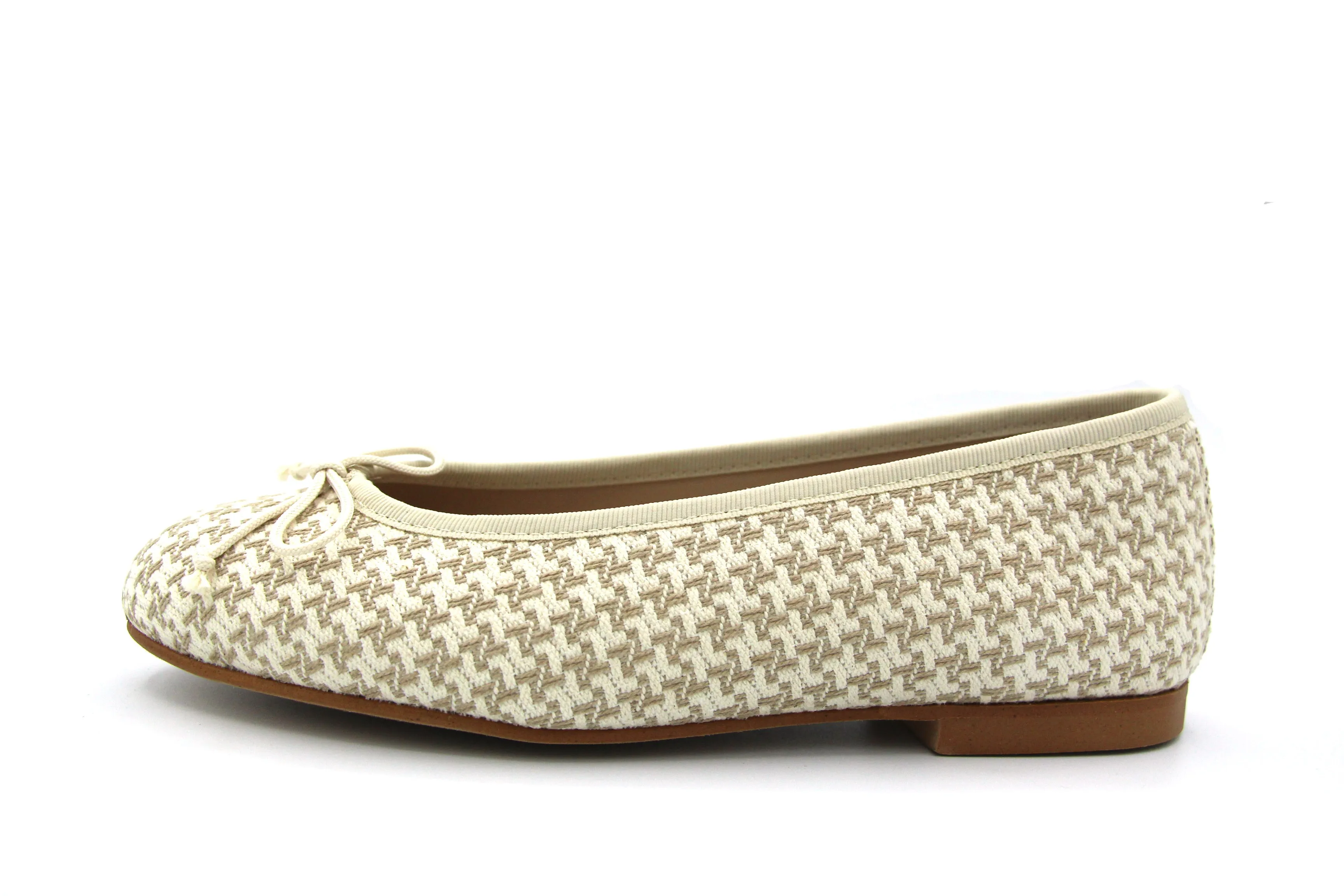 BluBlonc  Grey White Houndstooth Ballet Flat BB-14