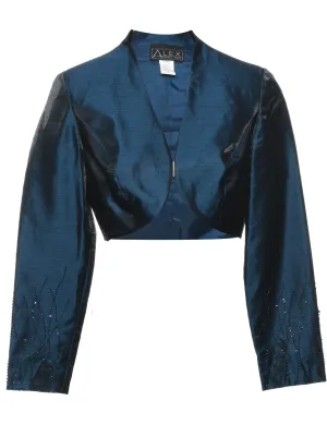 Bolero Navy Metallic Evening Jacket - M