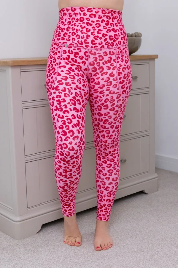 Bubble Gum Leopard Print 2 Pocket Full Leggings