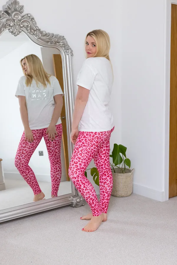 Bubble Gum Leopard Print 2 Pocket Full Leggings