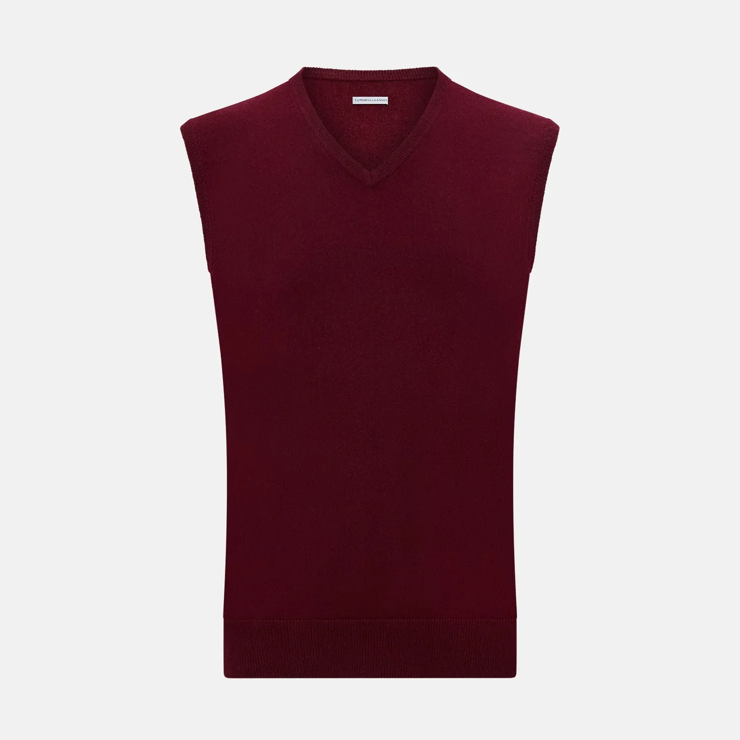 Burgundy Cashmere V-Neck Vest