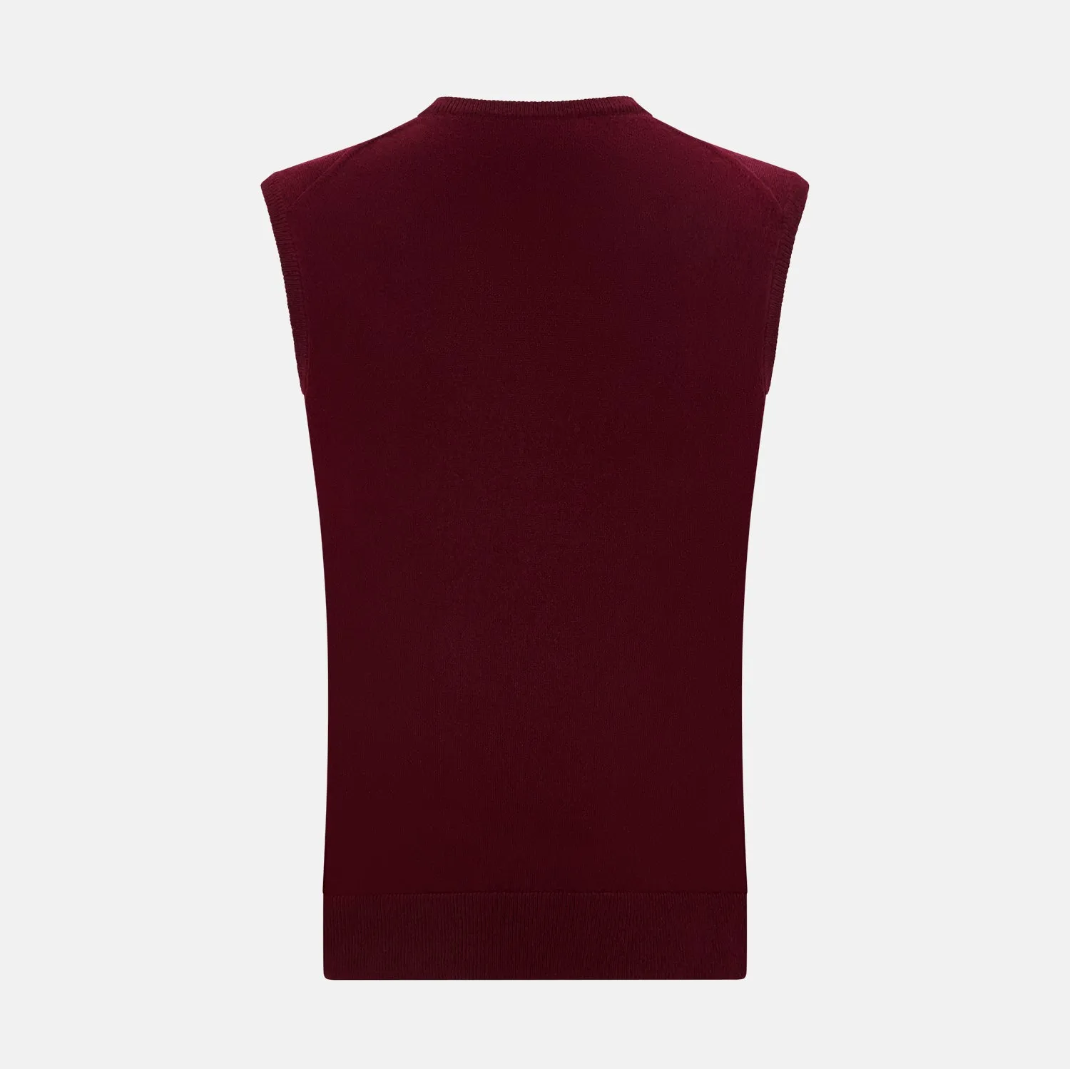 Burgundy Cashmere V-Neck Vest