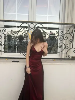 Burgundy Prom Dress Formal Wear Dresses    fg6926