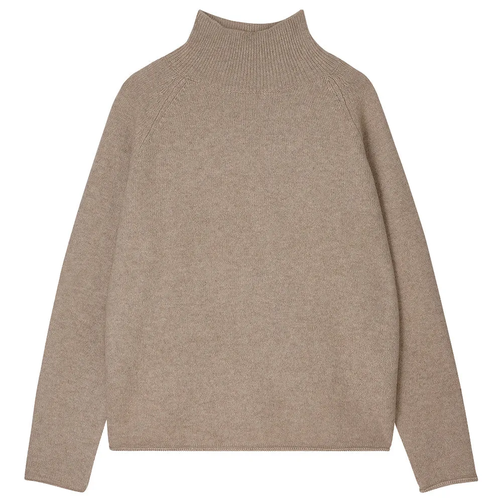 Cashmere Winter Sweat in Organic Light Brown