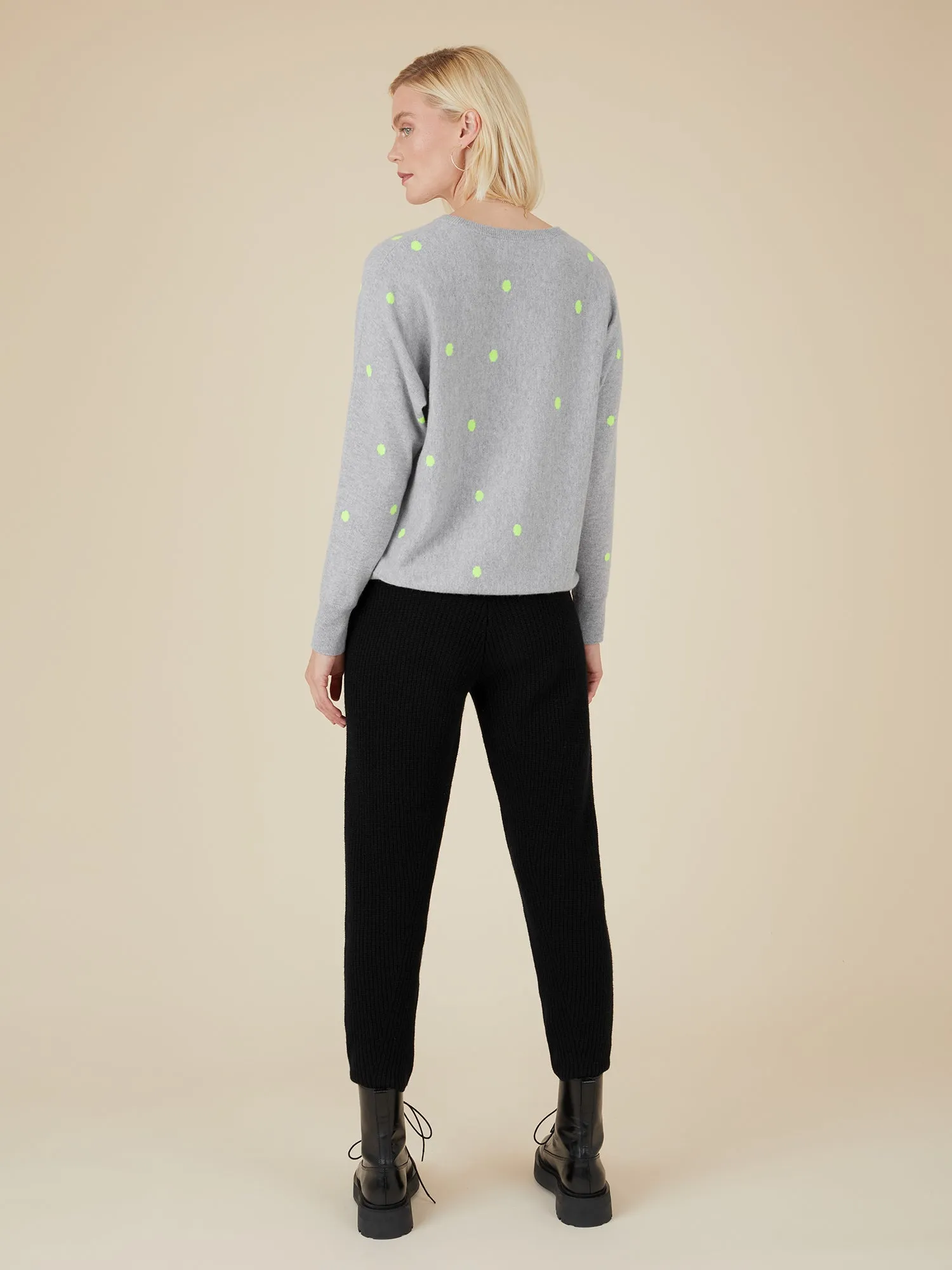 Catriona Spot Grey Cashmere Jumper