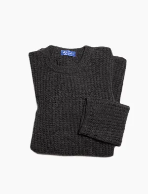 Charcoal Waffle Knit Wool & Cashmere Jumper