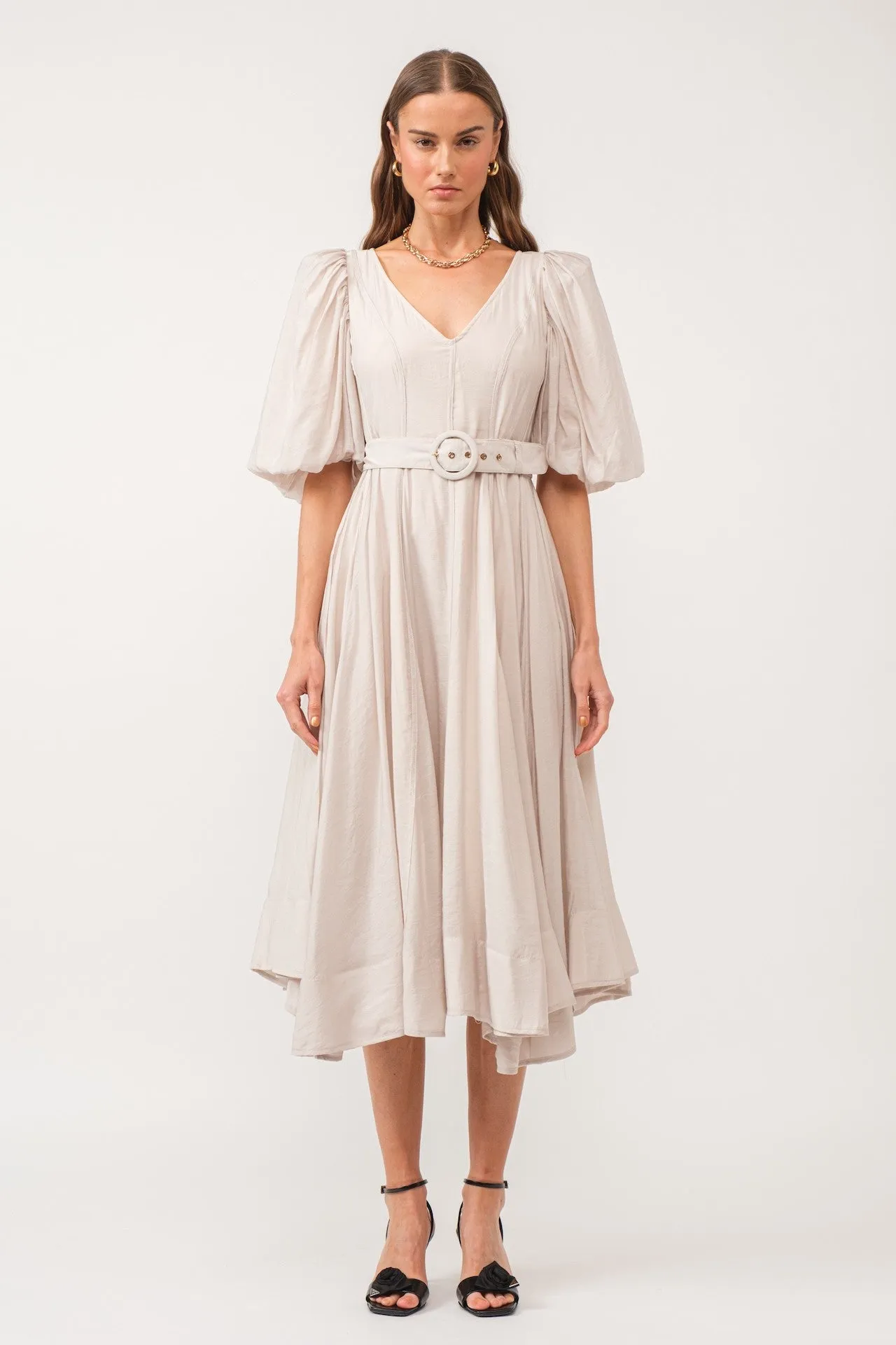 Charlotte Cream Puff Sleeve Dress