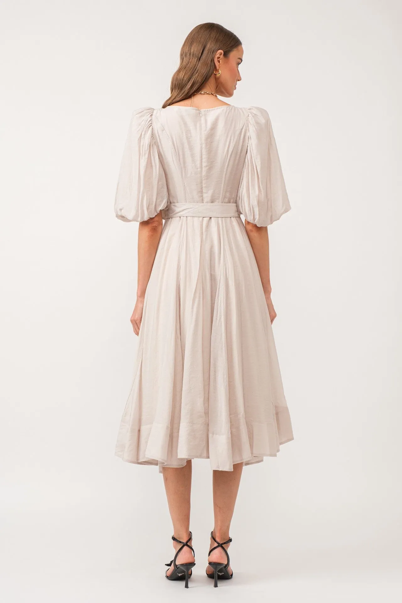 Charlotte Cream Puff Sleeve Dress