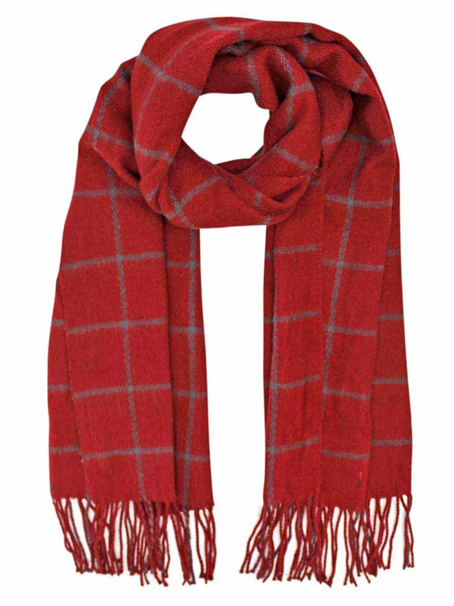 Checkered Cashmere Feel Unisex Winter Scarf