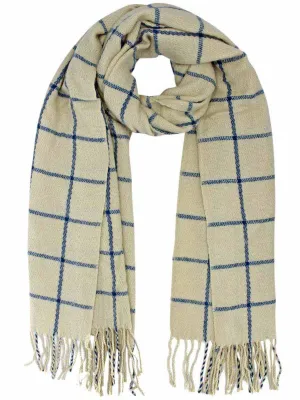 Checkered Cashmere Feel Unisex Winter Scarf