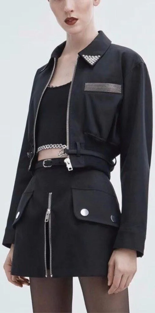 Cropped Utility Jacket and Skirt Set