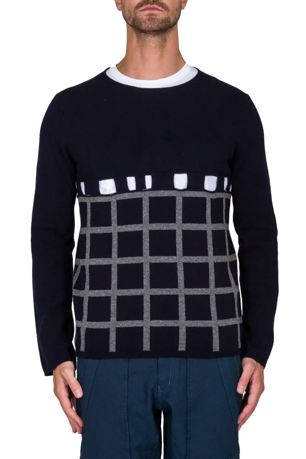 Cut Out Grid Check Jumper