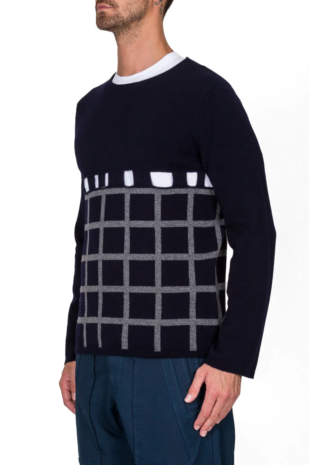 Cut Out Grid Check Jumper