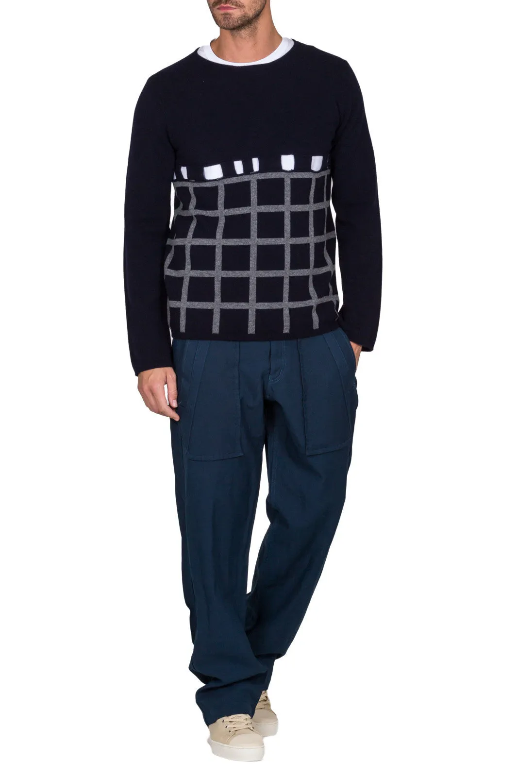 Cut Out Grid Check Jumper