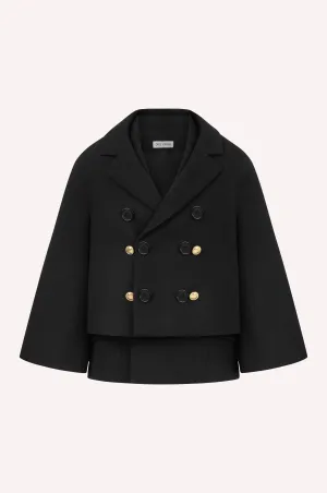 Double-Breasted Cropped Peacoat