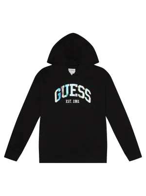 Eco Black Logo Hooded Jumper (7-16)