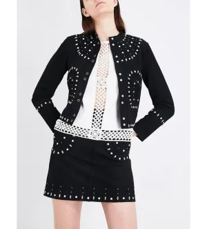 Embellished Elegant Suede Jacket