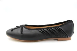 Emerald  Black Pleated Ballet Flat 157