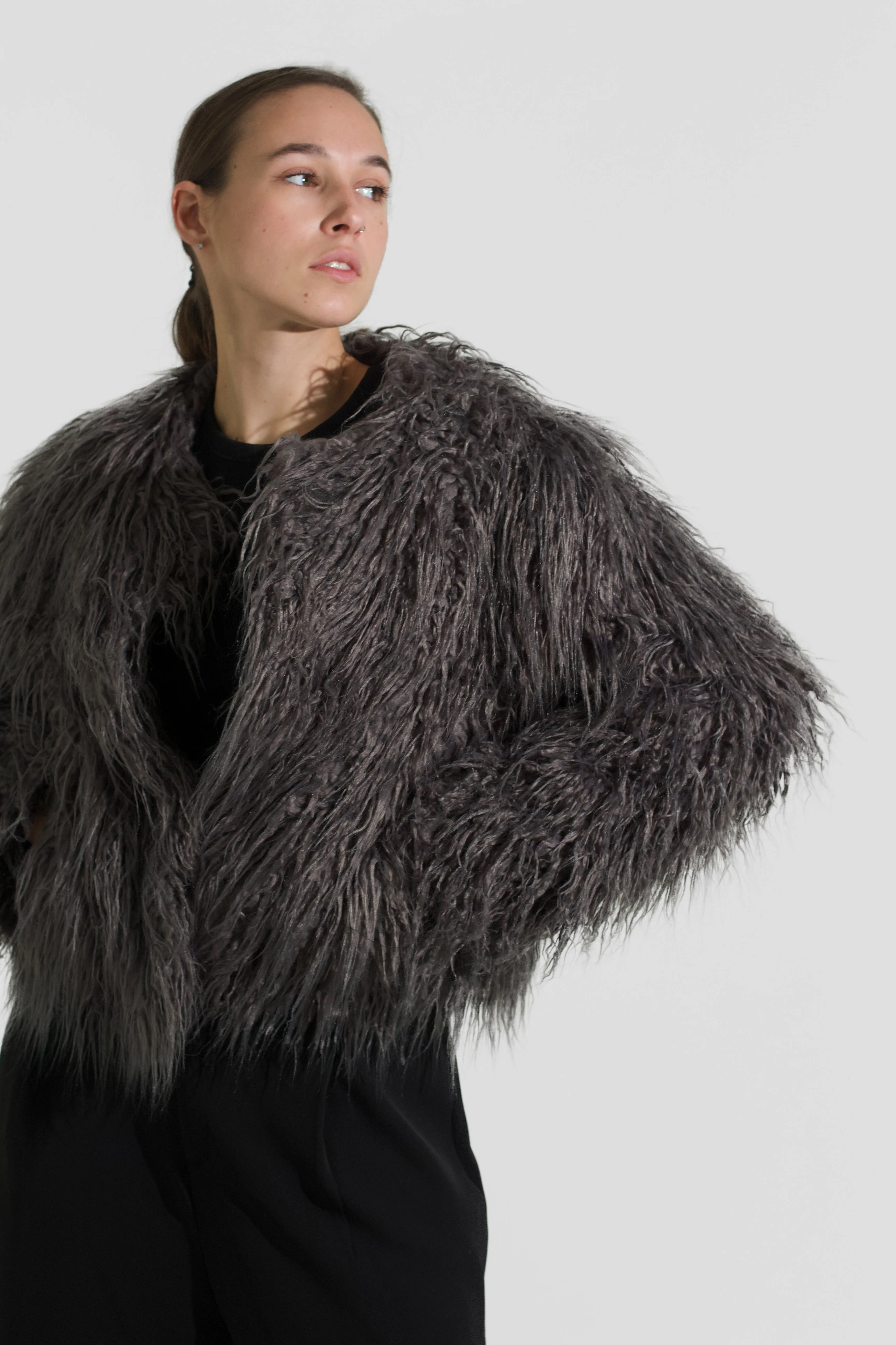 Faux-Fur Crop Jacket ELKE