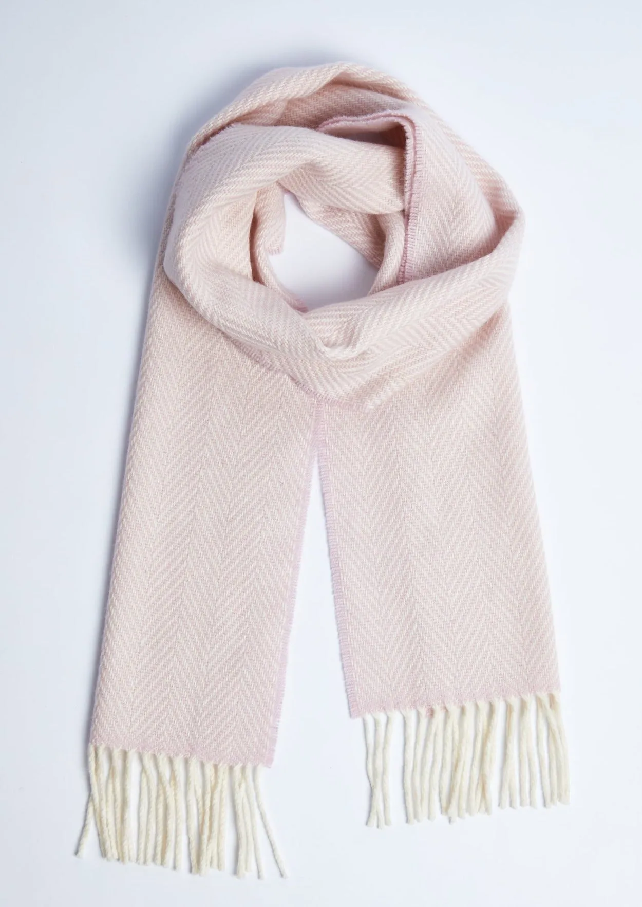 Foxford Cashmere Scarf | Pink Herringbone