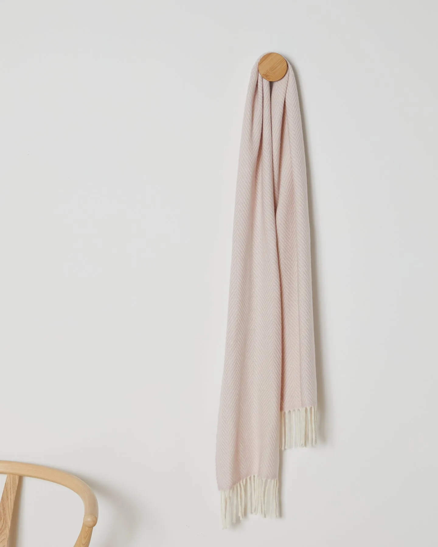 Foxford Cashmere Scarf | Pink Herringbone