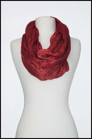 Glittery Metallic Crinkle Infinity Scarf