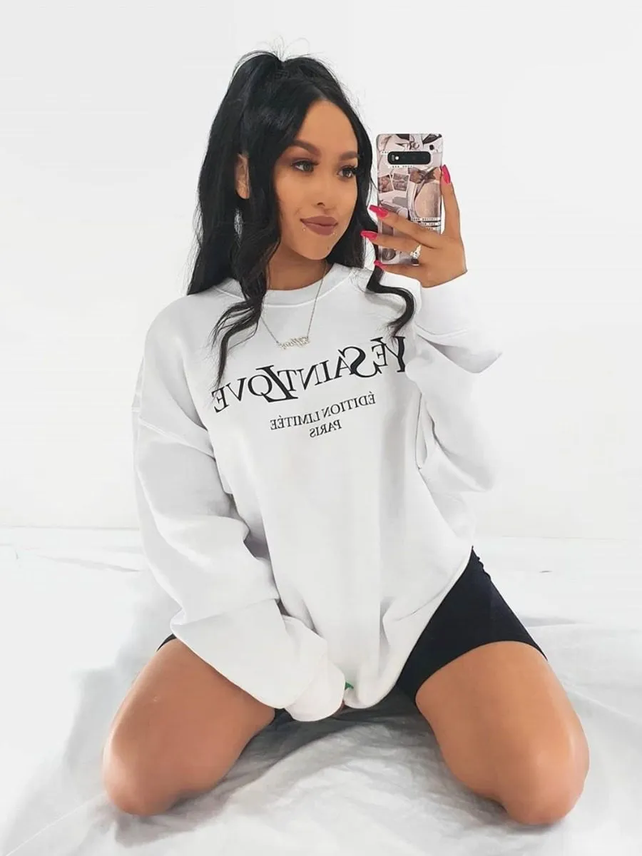 Gracie Ye Saint Love Sweatshirt Jumper In White