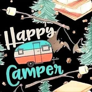 Happy Camper w/ S'mores Capri Super SOFT Leggings Camping Bonfire Smores Adventure OS TC Plus rts Capris