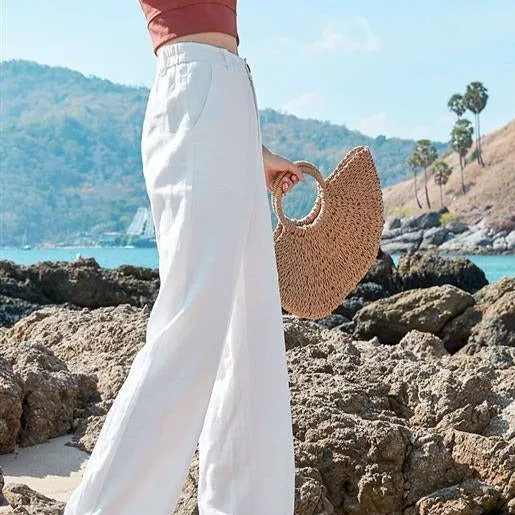 High-Waist Linen Pants