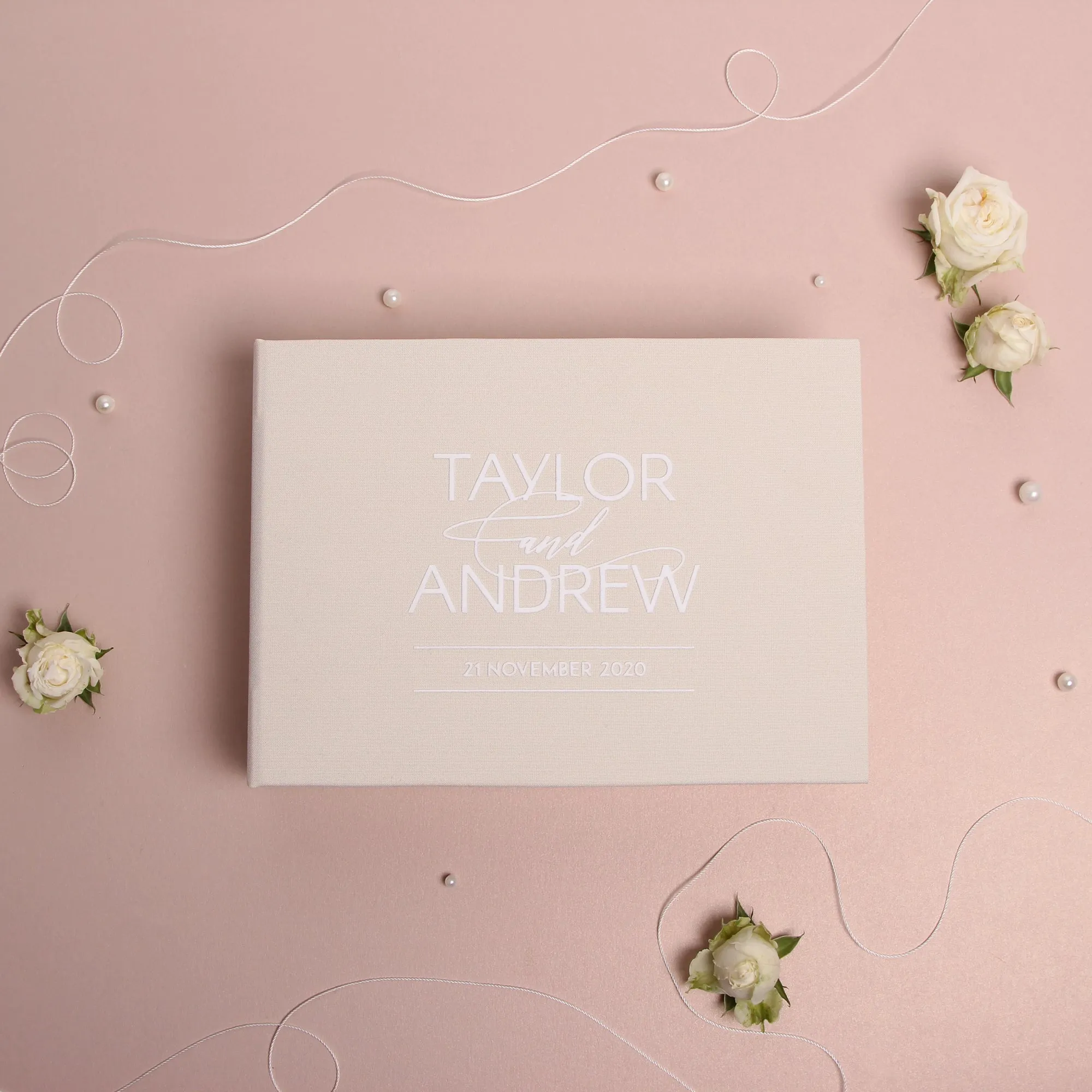 Ivory   White Velour | Guest Book