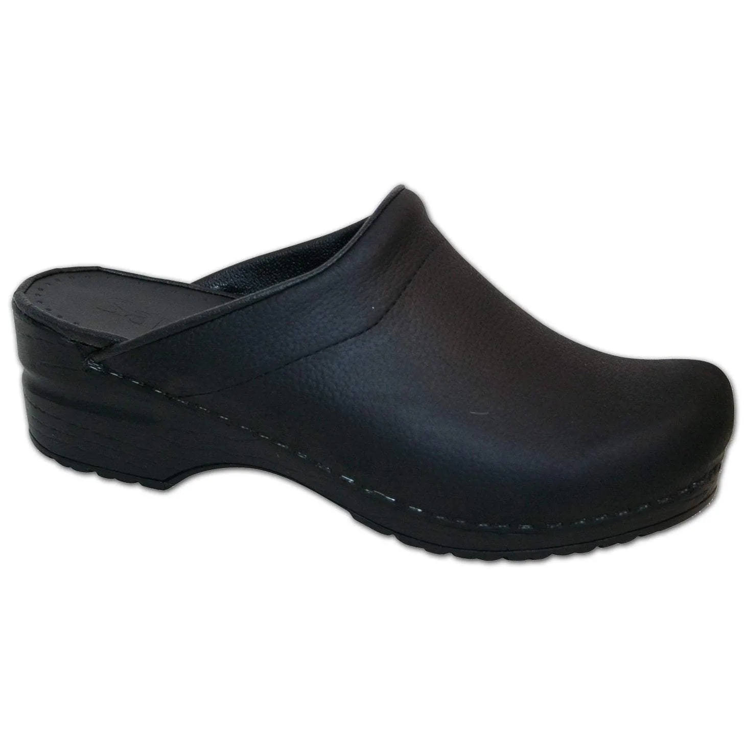 Karl Men's Oiled Leather Clog - Black