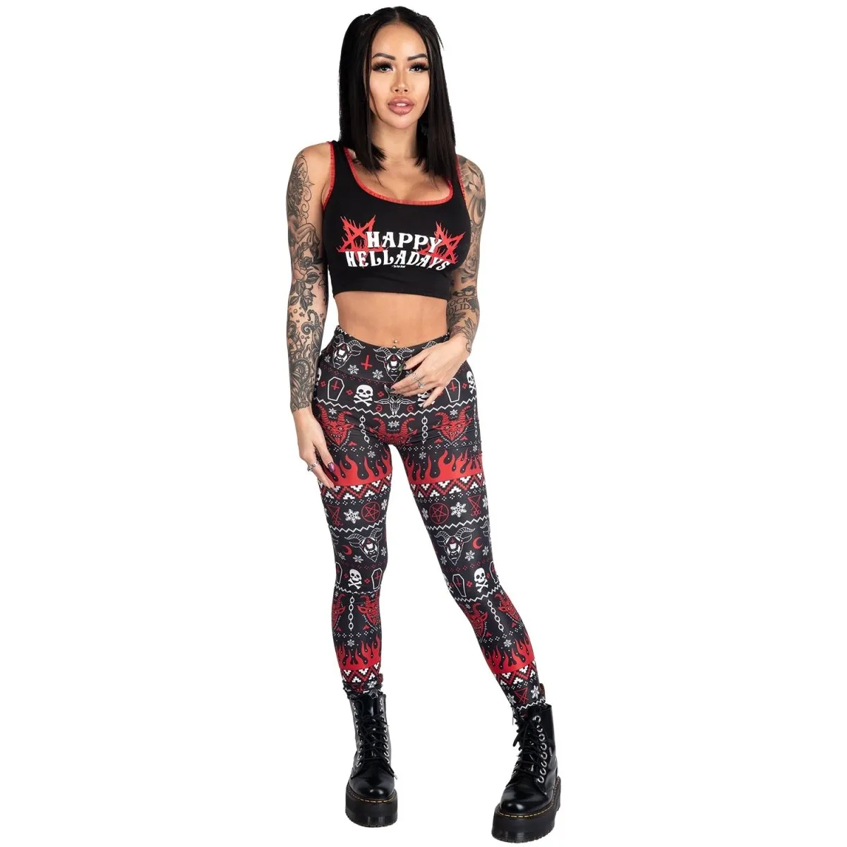 Knit Evil Demon High Waist Leggings