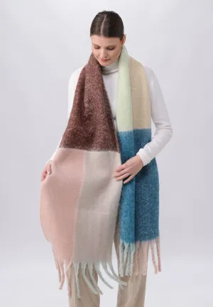 Large colourblock Bouclé Scarf