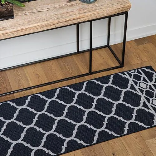 Lattice Black Rug