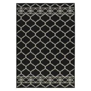 Lattice Black Rug