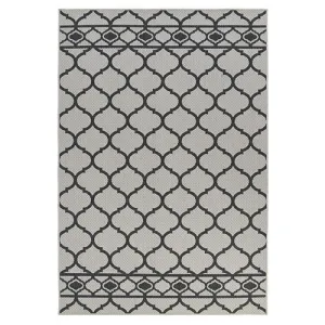 Lattice White & Grey Rug