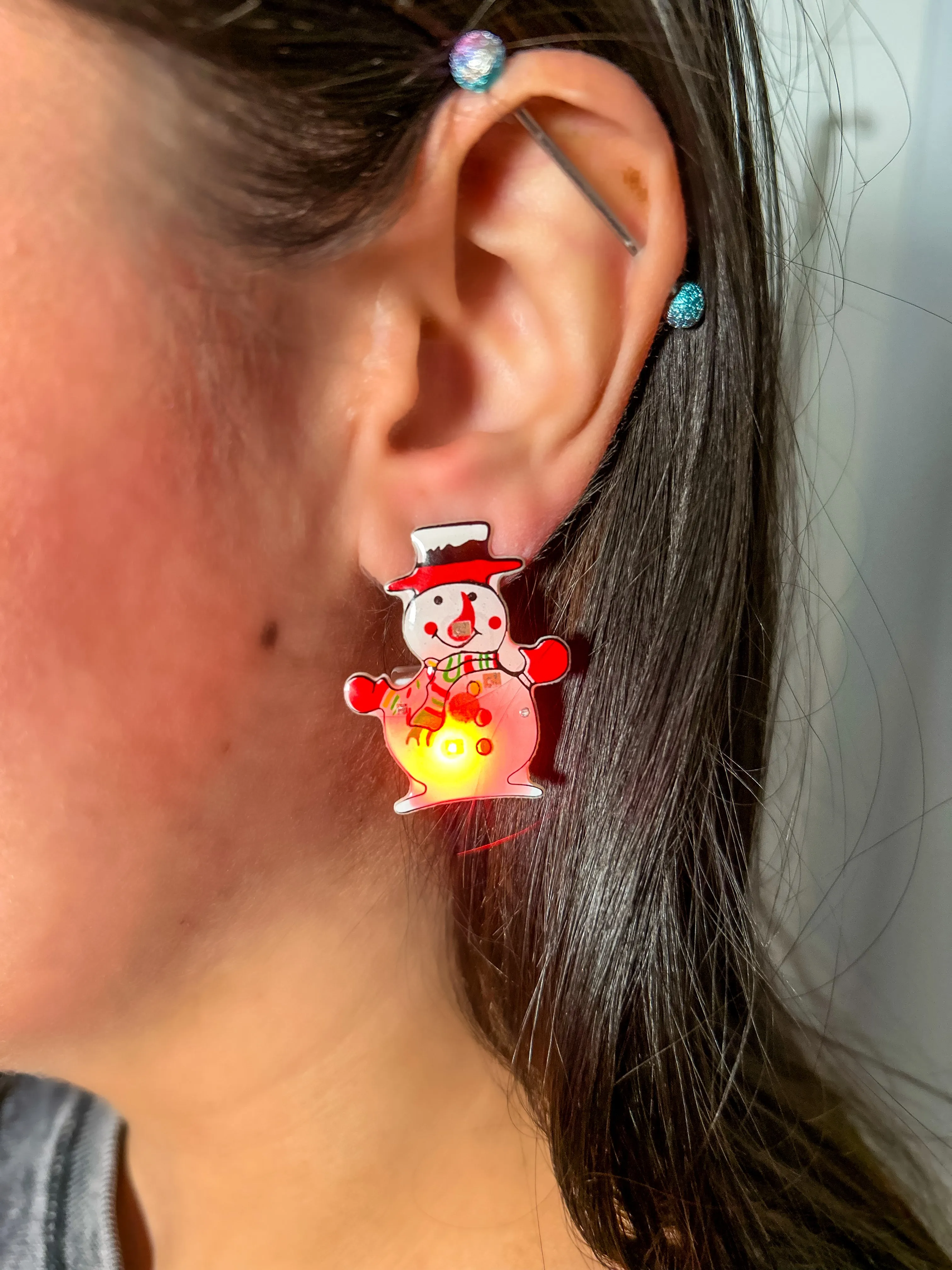 Light Up Snowman Earrings