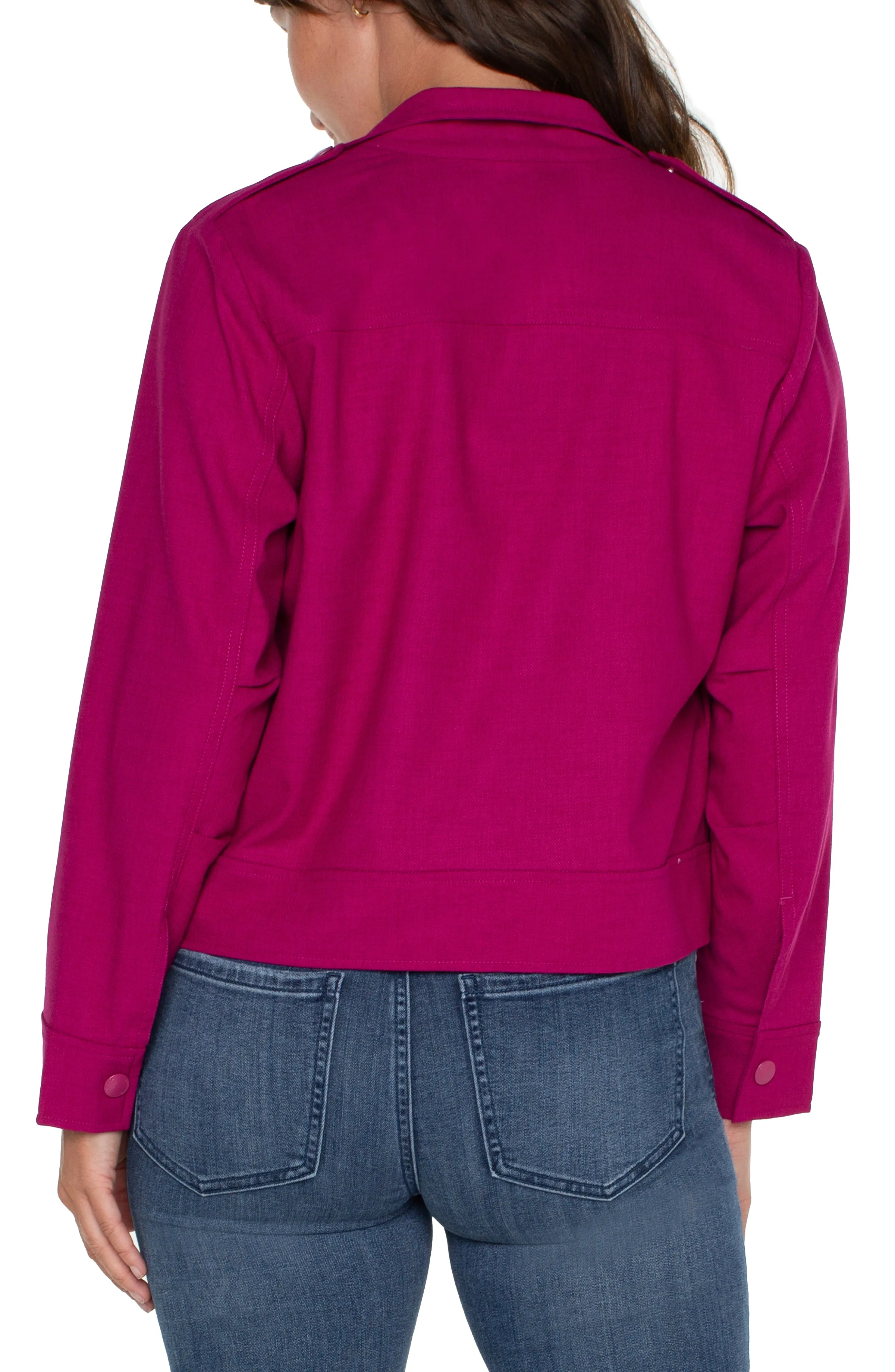 Liverpool Utility Crop Jacket (fuchsia kiss)