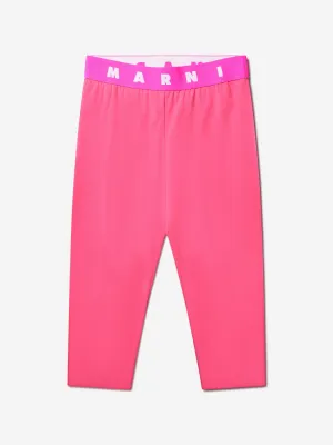 MARNI Girls Logo Band Leggings in Pink