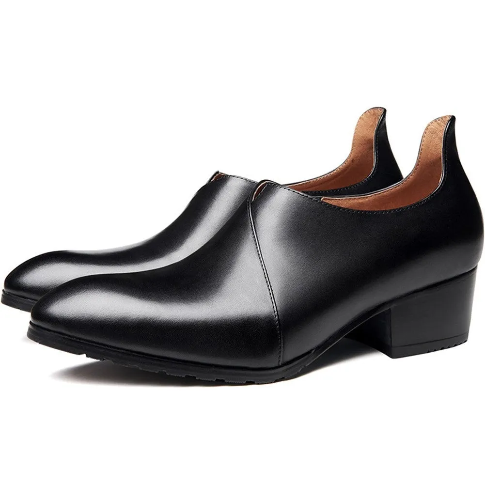 Men High Heel Pointed Toe Formal Shoes