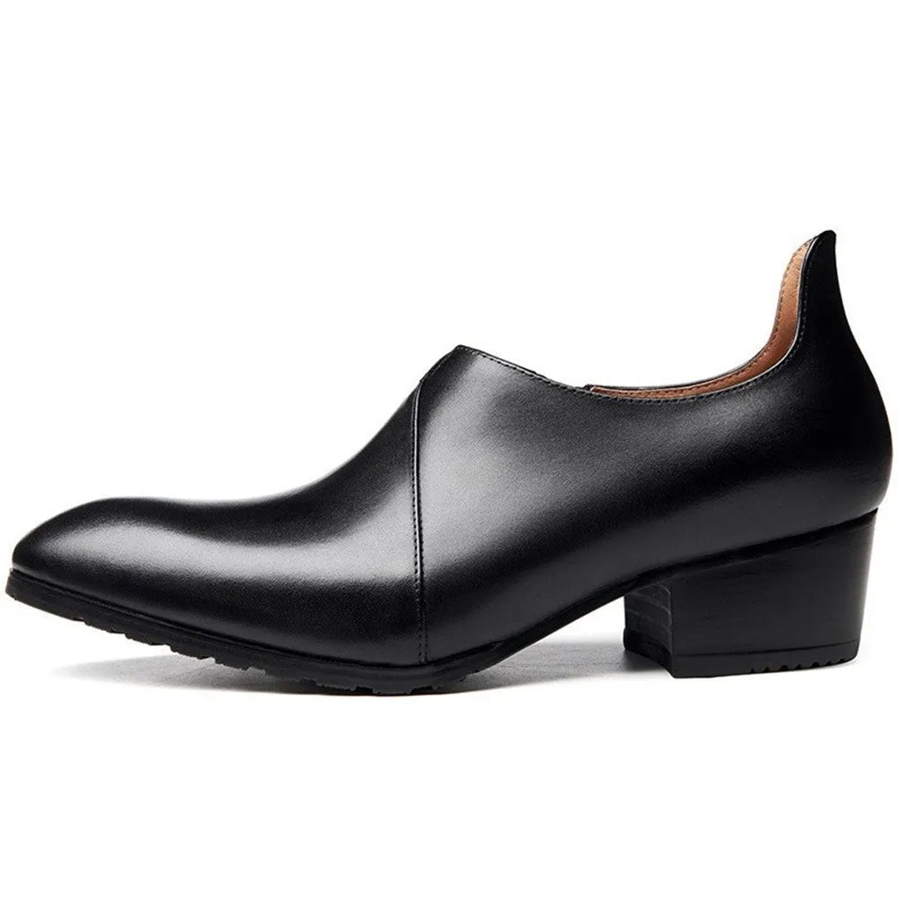 Men High Heel Pointed Toe Formal Shoes