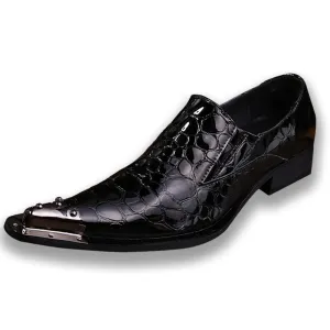 Men Lace Up Steel Pointed Toe Oxford Shoes