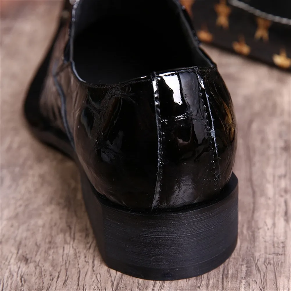 Men Lace Up Steel Pointed Toe Oxford Shoes