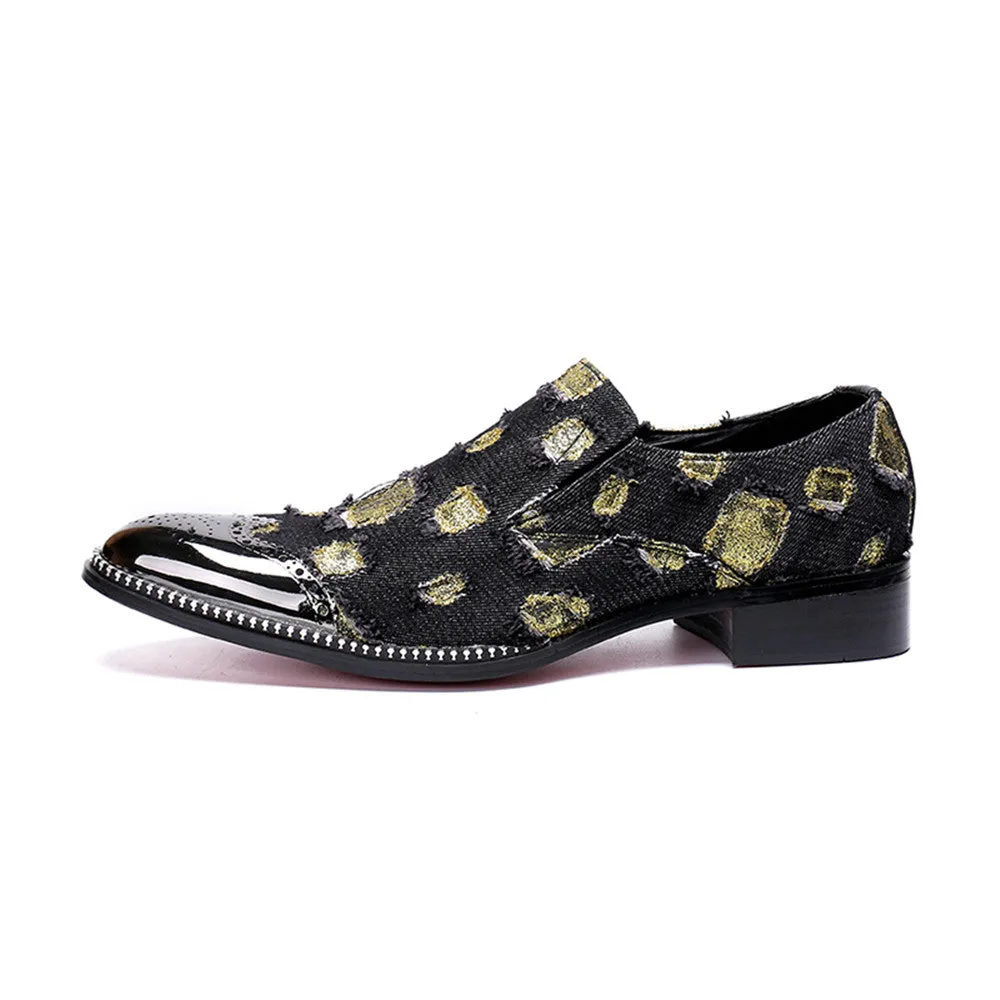 Mens Printed Low Heel Slip On Shoes